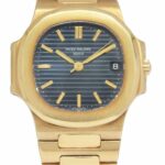 Patek Philippe Nautilus 18k Yellow Gold Blue Dial Mens 37.5mm Watch B/P 3800/001