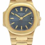 Patek Philippe Nautilus 18k Yellow Gold Blue Dial Mens 37.5mm Watch B/P 3800/001