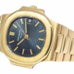 Patek Philippe Nautilus 18k Yellow Gold Blue Dial Mens 37.5mm Watch B/P 3800/001