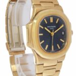 Patek Philippe Nautilus 18k Yellow Gold Blue Dial Mens 37.5mm Watch B/P 3800/001