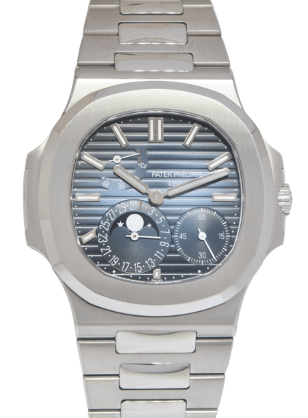 Patek Philippe Nautilus Complication S. Steel Blue DIal Watch B/P '24 5712/1A