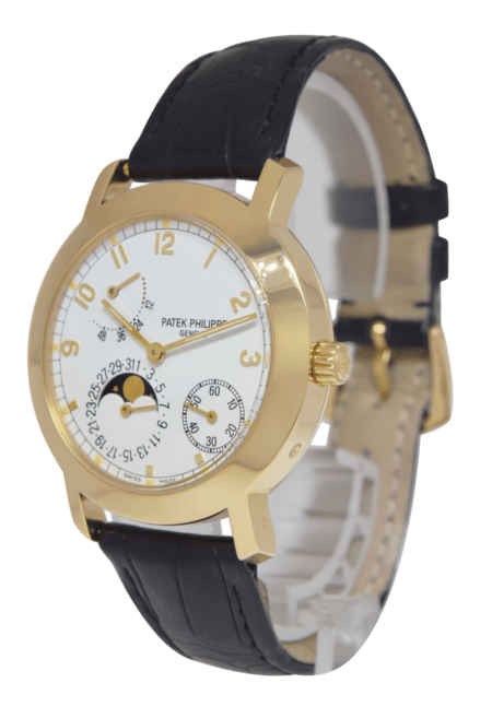 Patek Philippe Complications 18k Yellow Gold Power Reserve Moon Mens Watch 5055J