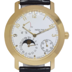 Patek Philippe Complications 18k Yellow Gold Power Reserve Moon Mens Watch 5055J