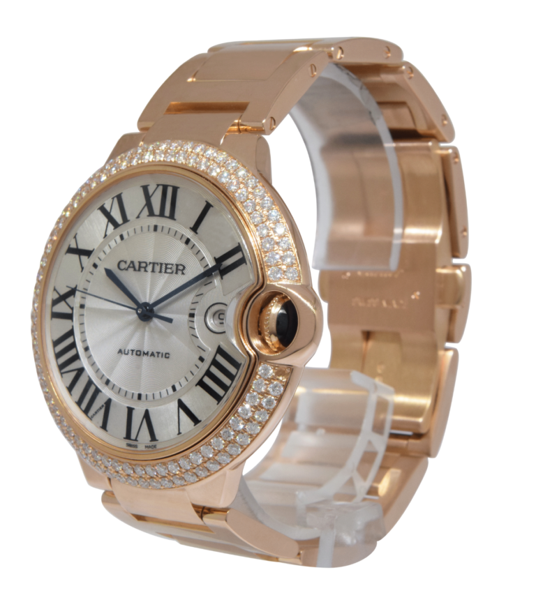 Cartier Ballon Bleu 42mm 18k Rose Gold Diamond Automatic Watch WE9008Z3 2999