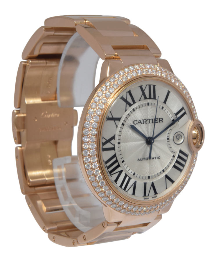 Cartier Ballon Bleu 42mm 18k Rose Gold Diamond Automatic Watch WE9008Z3 2999