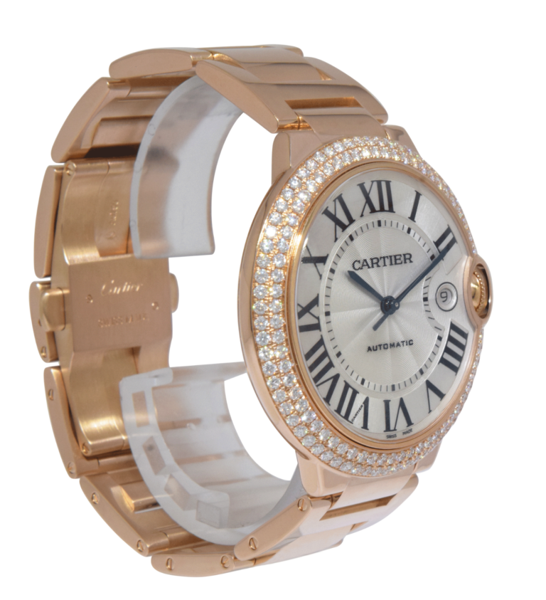 Cartier Ballon Bleu 42mm 18k Rose Gold Diamond Automatic Watch WE9008Z3 2999