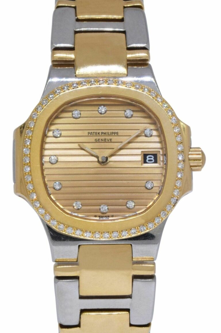 Patek Philippe Nautilus 18k Yellow Gold/Steel Diamond Ladies 27mm Watch 4700