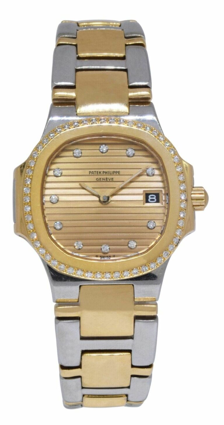 Patek Philippe Nautilus 18k Yellow Gold/Steel Diamond Ladies 27mm Watch 4700