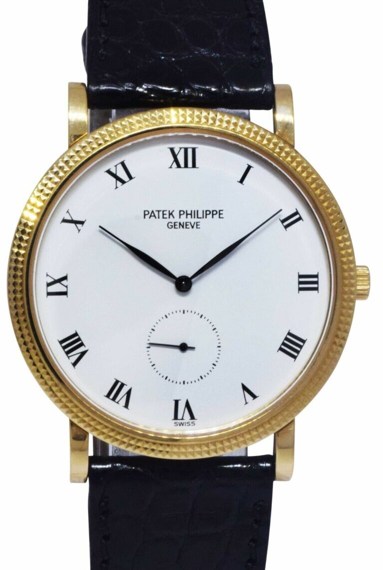 Patek Philippe 3919 Calatrava 18k Yellow Gold Mens 33mm Manual Watch BP 3919J