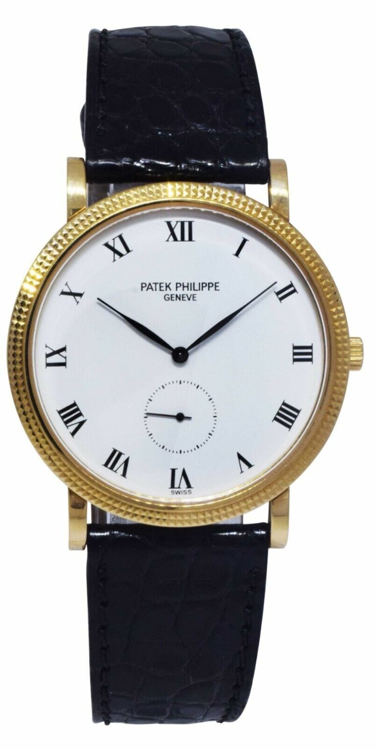 Patek Philippe 3919 Calatrava 18k Yellow Gold Mens 33mm Manual Watch BP 3919J