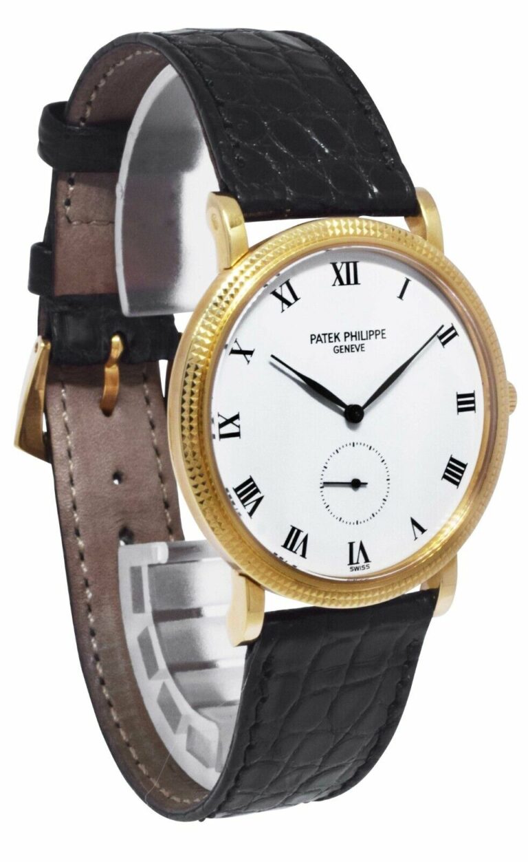 Patek Philippe 3919 Calatrava 18k Yellow Gold Mens 33mm Manual Watch BP 3919J