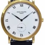 Patek Philippe 3919 Calatrava 18k Yellow Gold Mens 33mm Manual Watch BP 3919J