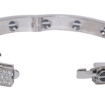 Cartier Love Diamond Paved Ceramic 18k White Gold Bracelet 17 B/P 2023 N6032417