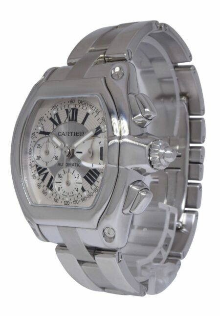 Cartier Roadster XL Chronograph Steel Silver Dial Mens Watch W62007X6 2618