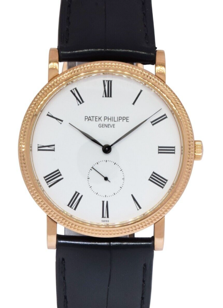 Patek Philippe 5119 Calatrava 18k Rose Gold White Dial Mens 36mm Watch 5119R