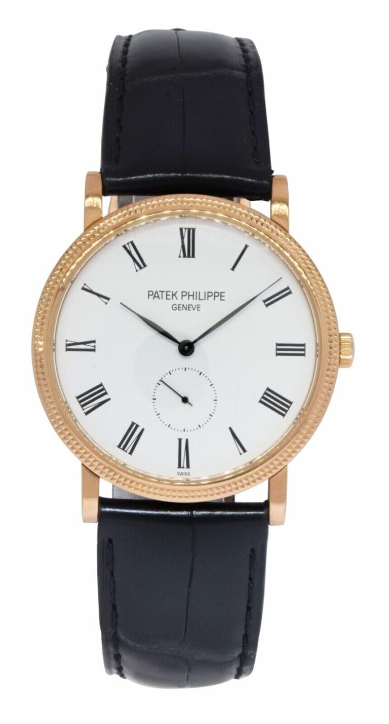 Patek Philippe 5119 Calatrava 18k Rose Gold White Dial Mens 36mm Watch 5119R