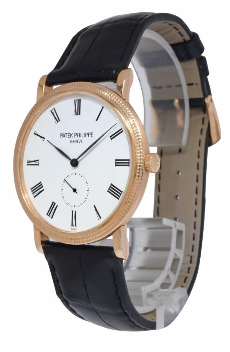 Patek Philippe 5119 Calatrava 18k Rose Gold White Dial Mens 36mm Watch 5119R