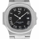 Patek Philippe Nautilus Jumbo Steel Black Power Reserve 42mm Watch B/P 3710/1A