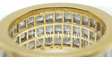 Ladies 18k Yellow Gold & 6.96 CT Diamond Ring 5.25 QUAD