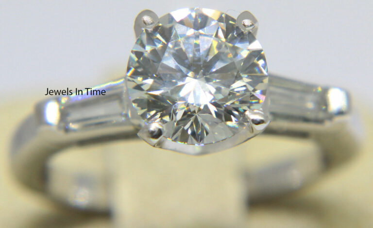 Ladies Diamond Ring 1.70 Carat Round Brilliant Platinum 4.5 GIA Certificate