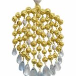 Ladies Necklace 18k Yellow Gold Diamonds 
Aquamarines