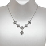 Marlene Stowe Flower Motif 18k White Gold Diamond Necklace Chain 16"