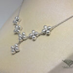 Marlene Stowe Flower Motif 18k White Gold Diamond Necklace Chain 16"