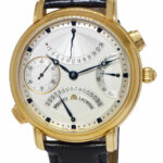 Maurice Lacroix Masterpiece Retrograde 18k YG Silver Dial Mens Watch/Box MP7018