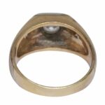 Mens 14k  Gold Two Toned Diamond Ring 10.5