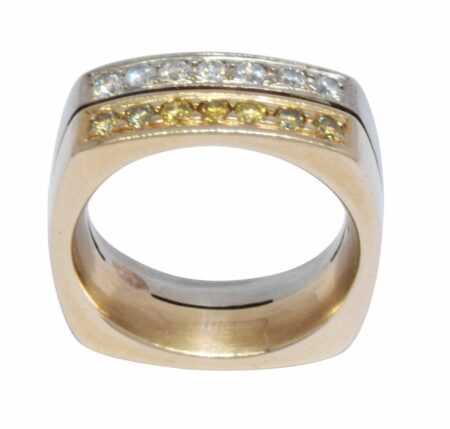 Mens Diamond Ring 14k White 
Yellow Gold Two Tone 6.25