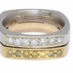 Mens Diamond Ring 14k White 
Yellow Gold Two Tone 6.25