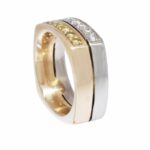 Mens Diamond Ring 14k White 
Yellow Gold Two Tone 6.25