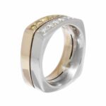 Mens Diamond Ring 14k White 
Yellow Gold Two Tone 6.25