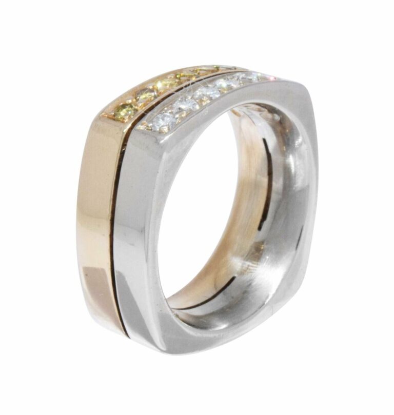 Mens Diamond Ring 14k White 
Yellow Gold Two Tone 6.25