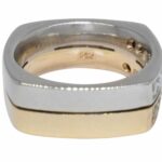 Mens Diamond Ring 14k White 
Yellow Gold Two Tone 6.25