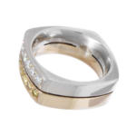 Mens Diamond Ring 14k White 
Yellow Gold Two Tone 6.25