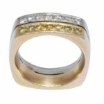 Mens Diamond Ring 14k White 
Yellow Gold Two Tone 6.25