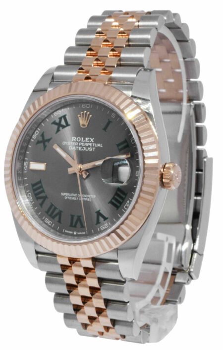 NEW Rolex Datejust 41 18k RG/Steel Wimbledon Gray Dial  Watch '23 B/P 126331