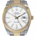 NEW Rolex Datejust 41 18k Yellow Gold/Steel White Dial Mens Watch B/P '22 126303