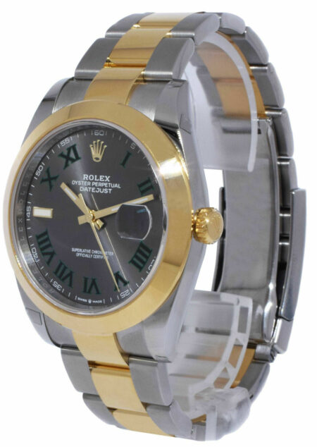 NEW Rolex Datejust 41 18k YG/Steel Wimbledon Dial Mens Watch BP '21 126303