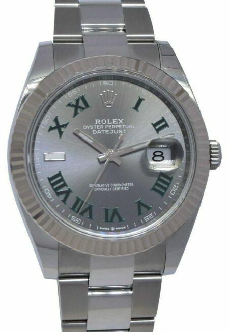 NEW Rolex Datejust 41 Steel 
18k WG Wimbledon Dial Watch Box/papers '22 126334