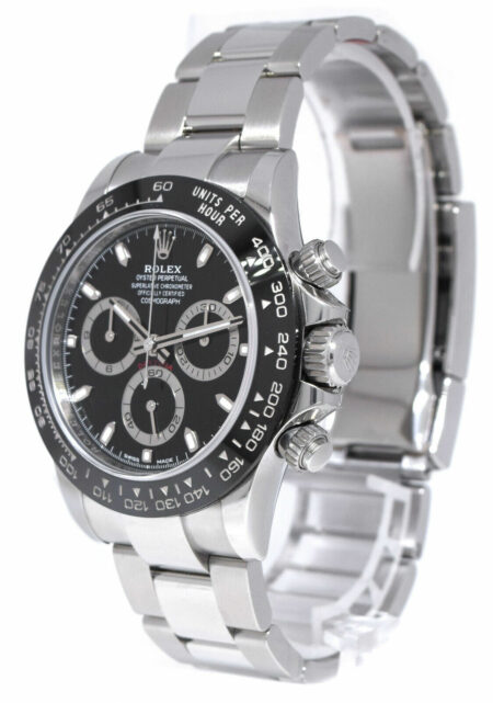 NEW Rolex Daytona Chronograph Steel & Ceramic Watch Black B/P '22 116500