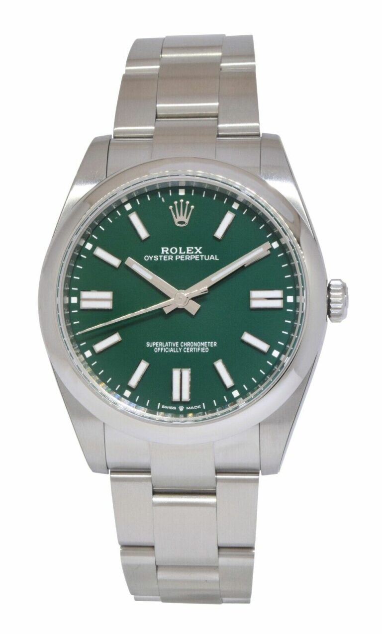 NEW Rolex Oyster Perpetual 41 Steel Green Dial Mens Watch Box/Papers '21 124300