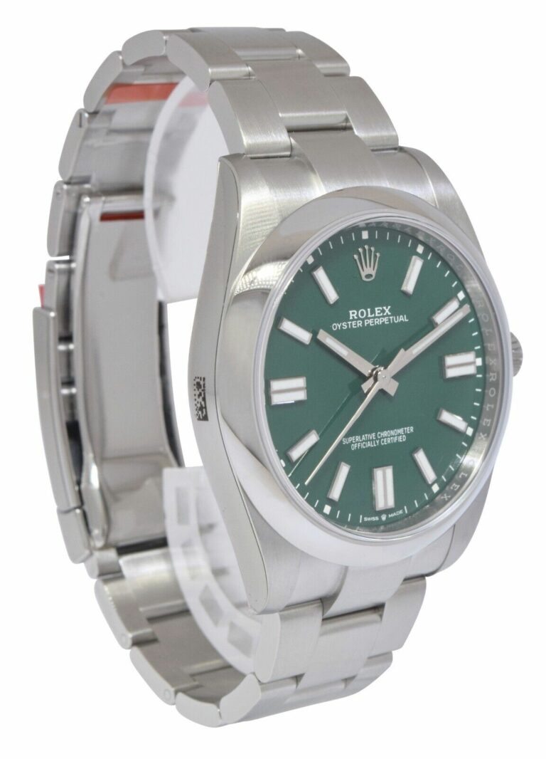 NEW Rolex Oyster Perpetual 41 Steel Green Dial Mens Watch Box/Papers '21 124300