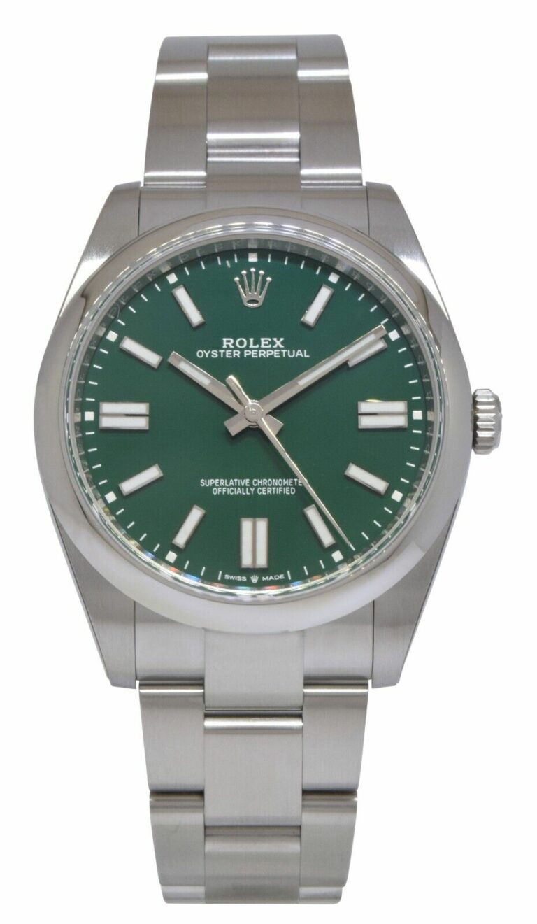 NEW Rolex Oyster Perpetual 41 Steel Green Dial Mens Watch Box/Papers '21 124300