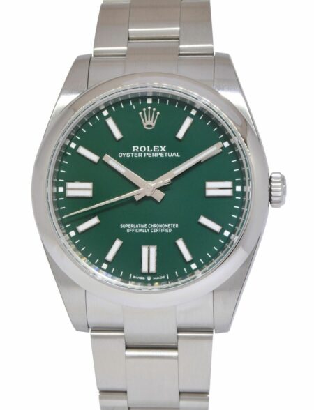 NEW Rolex Oyster Perpetual 41 Steel Green Dial Mens Watch Box/Papers '24 124300