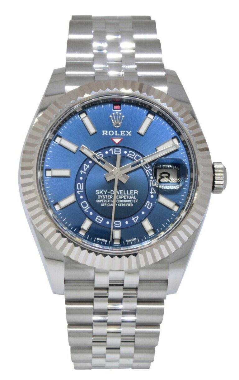 NEW Rolex Sky-Dweller 18k WG/Steel Blue Dial 42mm Jubilee Watch B/P '23 336934