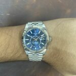 NEW Rolex Sky-Dweller 18k WG/Steel Blue Dial 42mm Jubilee Watch B/P '23 336934