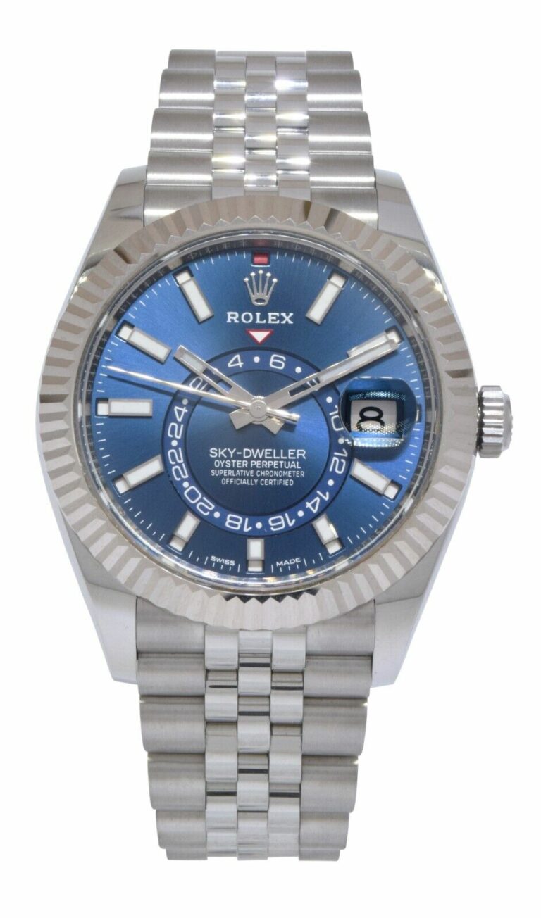 NEW Rolex Sky-Dweller 18k WG/Steel Blue Dial 42mm Jubilee Watch B/P '23 336934