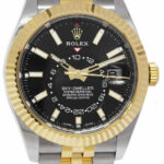 NEW Rolex Sky-Dweller Black Dial 18k YG /Steel Jubilee 42mm Watch B/P '23 326933